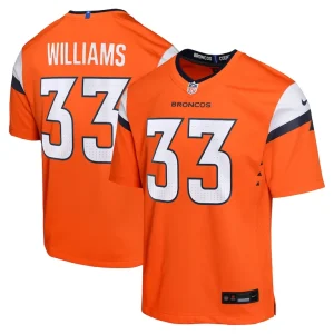 Javonte williams denver broncos nike youth mile high collection game jersey Orange