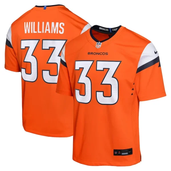 Javonte williams denver broncos nike youth mile high collection game jersey Orange