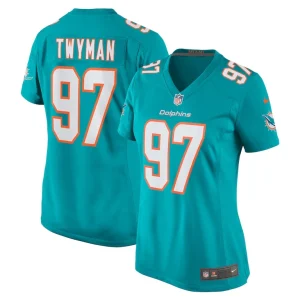 Jaylen twyman miami dolphins nike womens home game player jersey Aqua