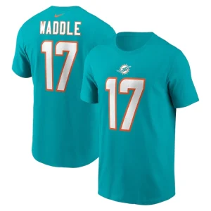 Jaylen waddle miami dolphins nike player name number t shirt Aqua
