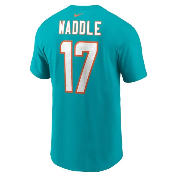 Jaylen waddle miami dolphins nike player name number t shirt Aqua L