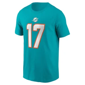 Jaylen waddle miami dolphins nike player name number t shirt Aqua M