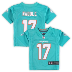 Jaylen waddle miami dolphins nike toddler game jersey Aqua