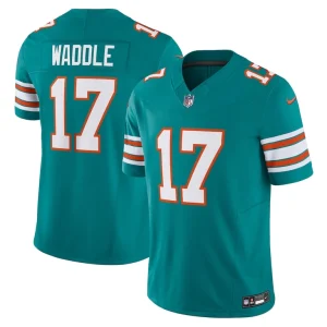 Jaylen waddle miami dolphins nike vapor f.u.s.e. limited jersey Aqua