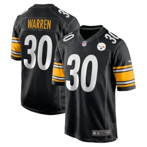 Jaylen warren pittsburgh steelers nike game player jersey Black