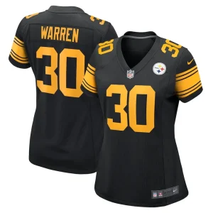 Jaylen warren pittsburgh steelers nike womens alternate game jersey Black