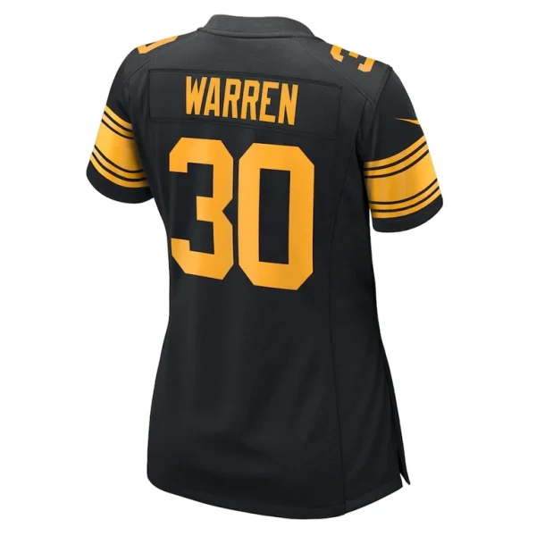 Jaylen warren pittsburgh steelers nike womens alternate game jersey Black L