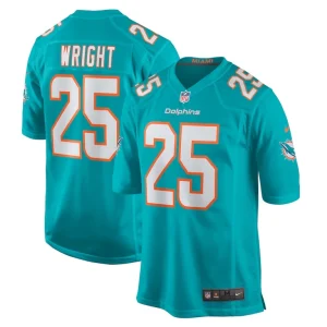 Jaylen wright miami dolphins nike game jersey Aqua