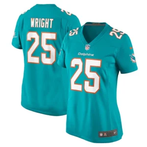 Jaylen wright miami dolphins nike womens game jersey Aqua