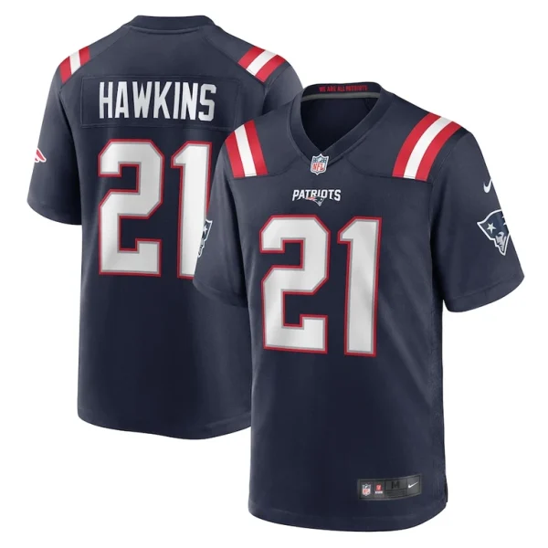 Jaylinn hawkins new england patriots nike game jersey Navy