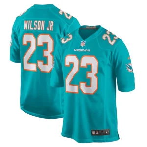 Jeff wilson jr. miami dolphins nike game player jersey Aqua