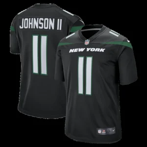Jermaine johnson ii new york jets nike alternate game jersey Stealth black