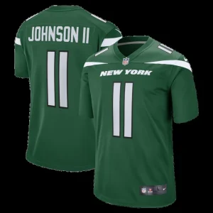 Jermaine johnson ii new york jets nike game jersey Gotham green