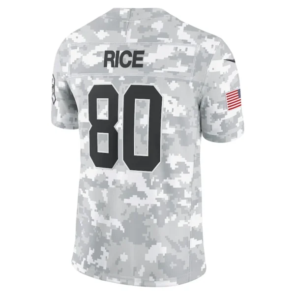 Jerry rice san francisco 49ers nike 2024 salute to service retired player limited jersey Arctic camo L