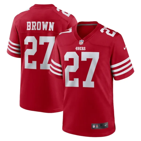 Jiayir brown san francisco 49ers nike team game jersey Scarlet