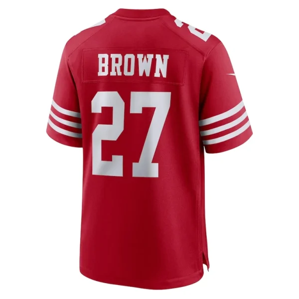 Jiayir brown san francisco 49ers nike team game jersey Scarlet L