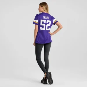 Jihad ward minnesota vikings nike womens team game jersey Purple 2XL