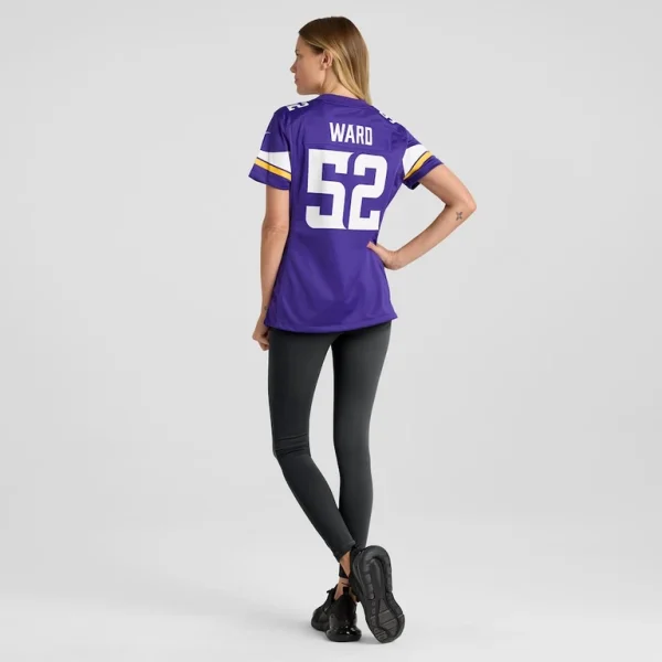 Jihad ward minnesota vikings nike womens team game jersey Purple 2XL