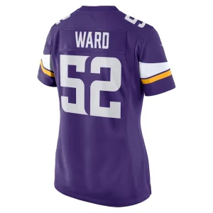 Jihad ward minnesota vikings nike womens team game jersey Purple L