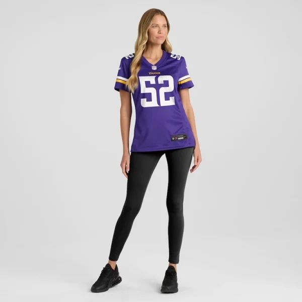 Jihad ward minnesota vikings nike womens team game jersey Purple XL