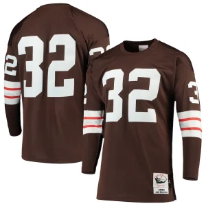 Jim brown cleveland browns 1964 mitchell ness authentic throwback retired player jersey Brown