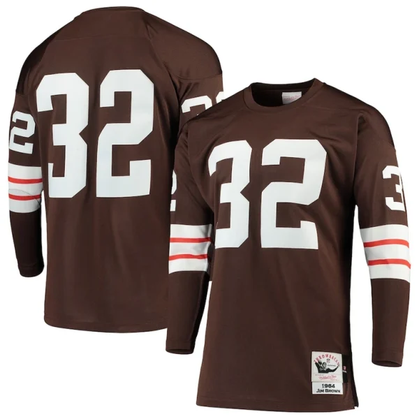 Jim brown cleveland browns 1964 mitchell ness authentic throwback retired player jersey Brown