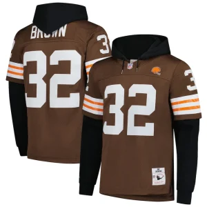 Jim brown cleveland browns mitchell ness player name number hoodie legacy jersey Brown