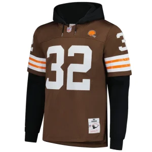 Jim brown cleveland browns mitchell ness player name number hoodie legacy jersey Brown M