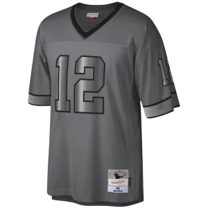 Jim kelly buffalo bills mitchell ness 1990 retired player metal legacy jersey Charcoal M
