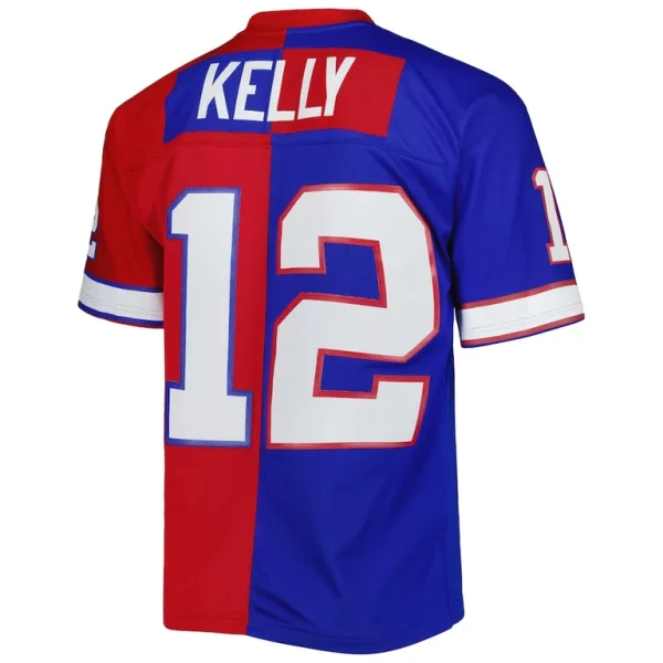 Jim kelly buffalo bills mitchell ness 1990 split legacy replica jersey Royalred L