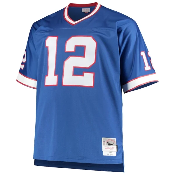 Jim kelly buffalo bills mitchell ness big tall 1990 retired player replica jersey Royal 3XB
