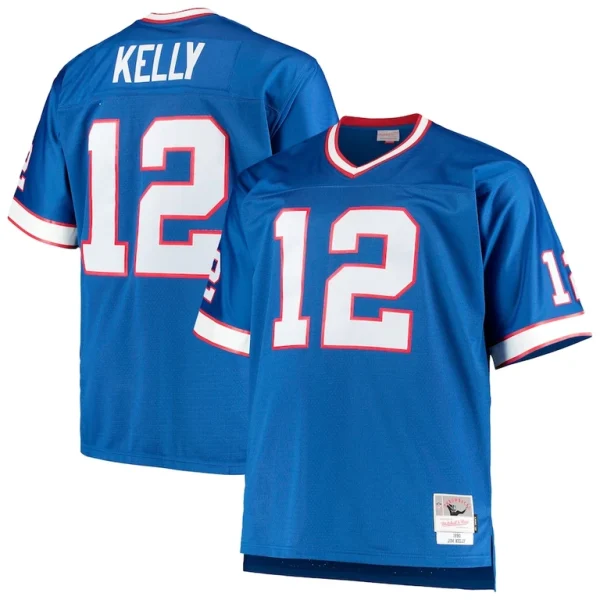 Jim kelly buffalo bills mitchell ness big tall 1990 retired player replica jersey Royal