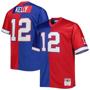 Jim kelly buffalo bills mitchell ness big tall split legacy retired player replica jersey Royalred