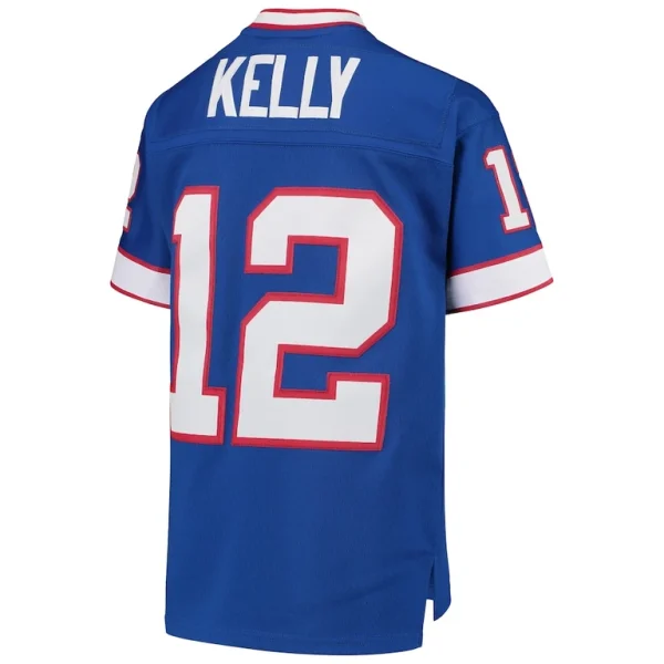 Jim kelly buffalo bills mitchell ness youth 1990 legacy retired player jersey Royal Yth L