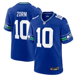Jim zorn seattle seahawks nike throwback retired player game jersey Royal