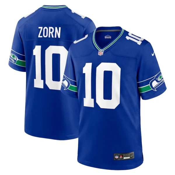 Jim zorn seattle seahawks nike throwback retired player game jersey Royal