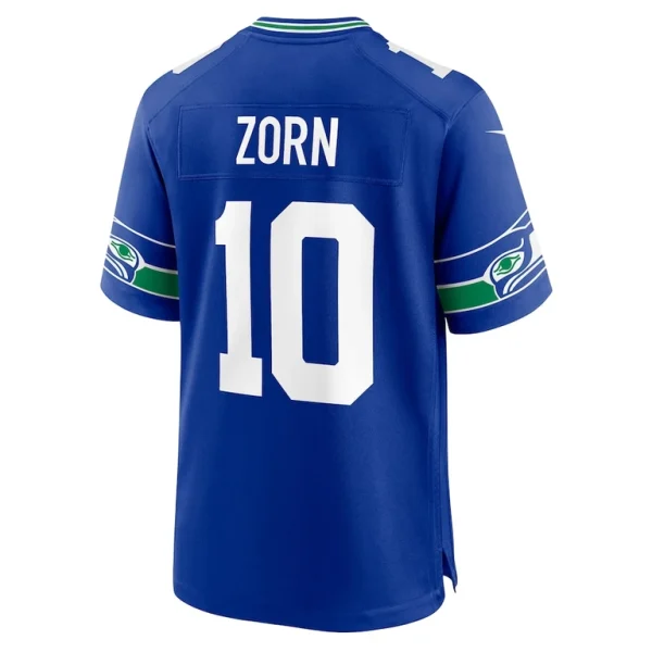 Jim zorn seattle seahawks nike throwback retired player game jersey Royal L