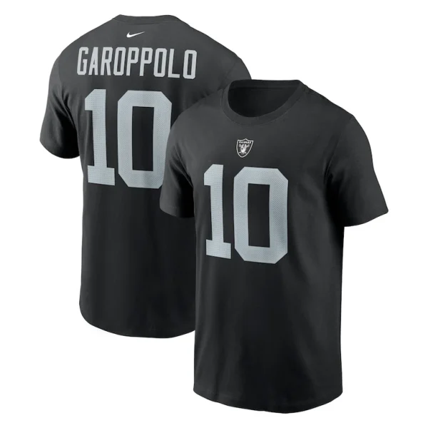 Jimmy garoppolo las vegas raiders nike player name number t shirt Black