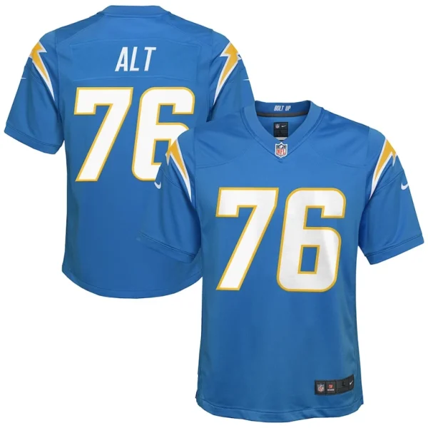 Joe alt los angeles chargers nike youth player game jersey Powder blue