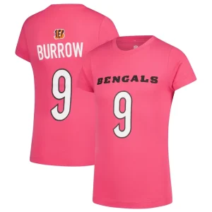 Joe burrow cincinnati bengals girls youth player name number t shirt Pink