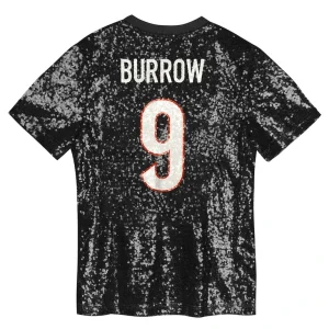 Joe burrow cincinnati bengals girls youth sequin v neck fashion jersey Black Yth L