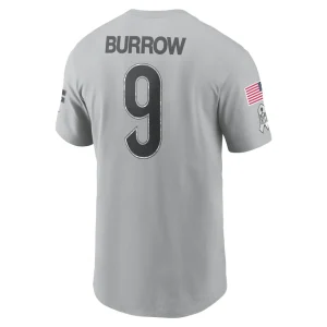 Joe burrow cincinnati bengals nike 2024 salute to service name number t shirt Gray L