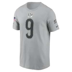 Joe burrow cincinnati bengals nike 2024 salute to service name number t shirt Gray M