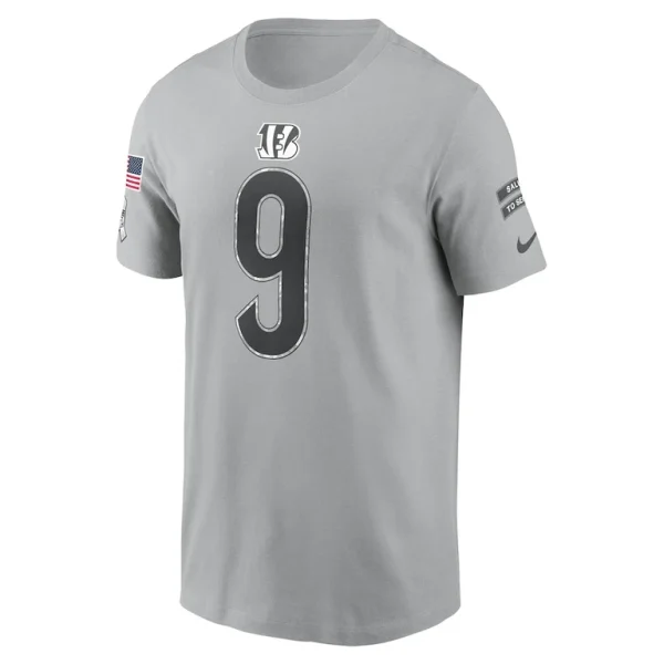 Joe burrow cincinnati bengals nike 2024 salute to service name number t shirt Gray M