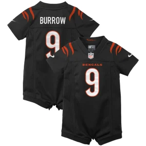Joe burrow cincinnati bengals nike newborn infant game romper jersey Black