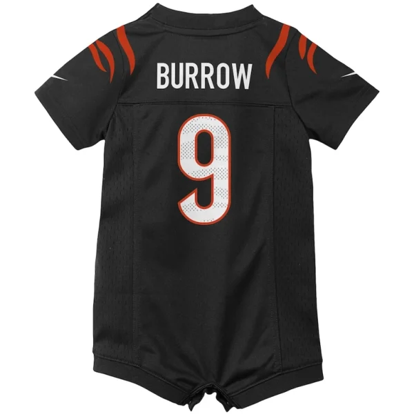 Joe burrow cincinnati bengals nike newborn infant game romper jersey Black 6 9 MO
