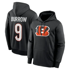 Joe burrow cincinnati bengals nike player name number performance pullover hoodie Black