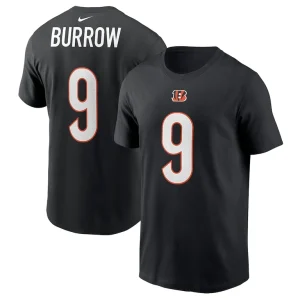 Joe burrow cincinnati bengals nike player name number t shirt Black