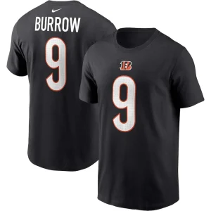 Joe burrow cincinnati bengals nike player name number t shirt Black