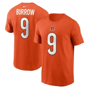 Joe burrow cincinnati bengals nike player name number t shirt Orange